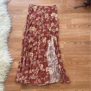 American eagle floral maxi skirt with slit